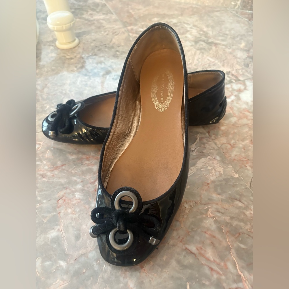 Elie Tahari Janine Black Patent Driving Shoes